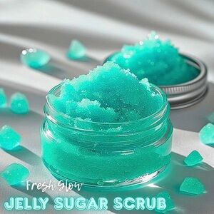Fresh Glow Jelly Sugar Scrub | Kiwi, Blueberry & Acai | Skin-Smoothing Polish